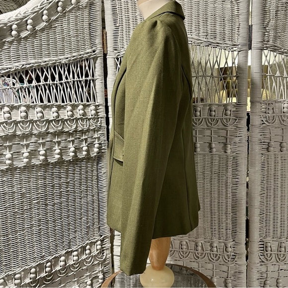 Vtg PERCEPTIONS Womens 6P Two-Piece Green Blazer Jacket MOD Abstract Tank Top - Picture 4 of 16